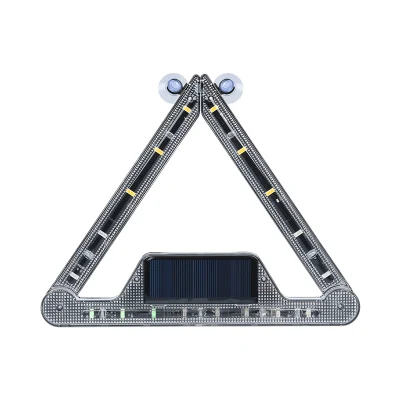 Seguridad vial 18PCS Iluminación de señal de emergencia LED brillante con diseño plegable Control remoto Lámpara estroboscópica de baliza recargable solar Luz de advertencia triangular