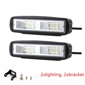 Mini barra de luz LED de obra de 6,3 pulgadas y 60W, fila de señal para camiones todoterreno, lámpara antiniebla de conducción 4WD 4X4, lámpara antiniebla de haz de inundación de 12V y 14V